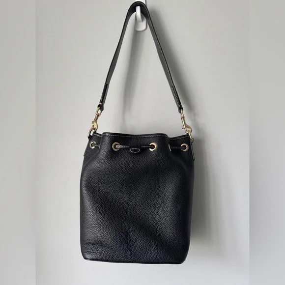 Dooney & Bourke Black Shoulder Bag with Gold Accents - Picture 2 of 2